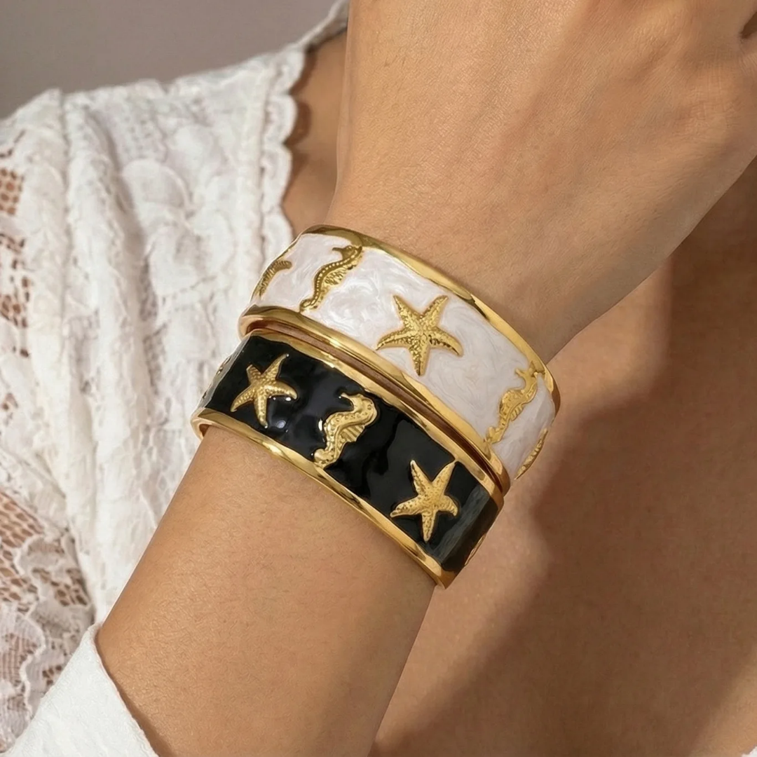 Ocean Star Gold Cuff Bangle